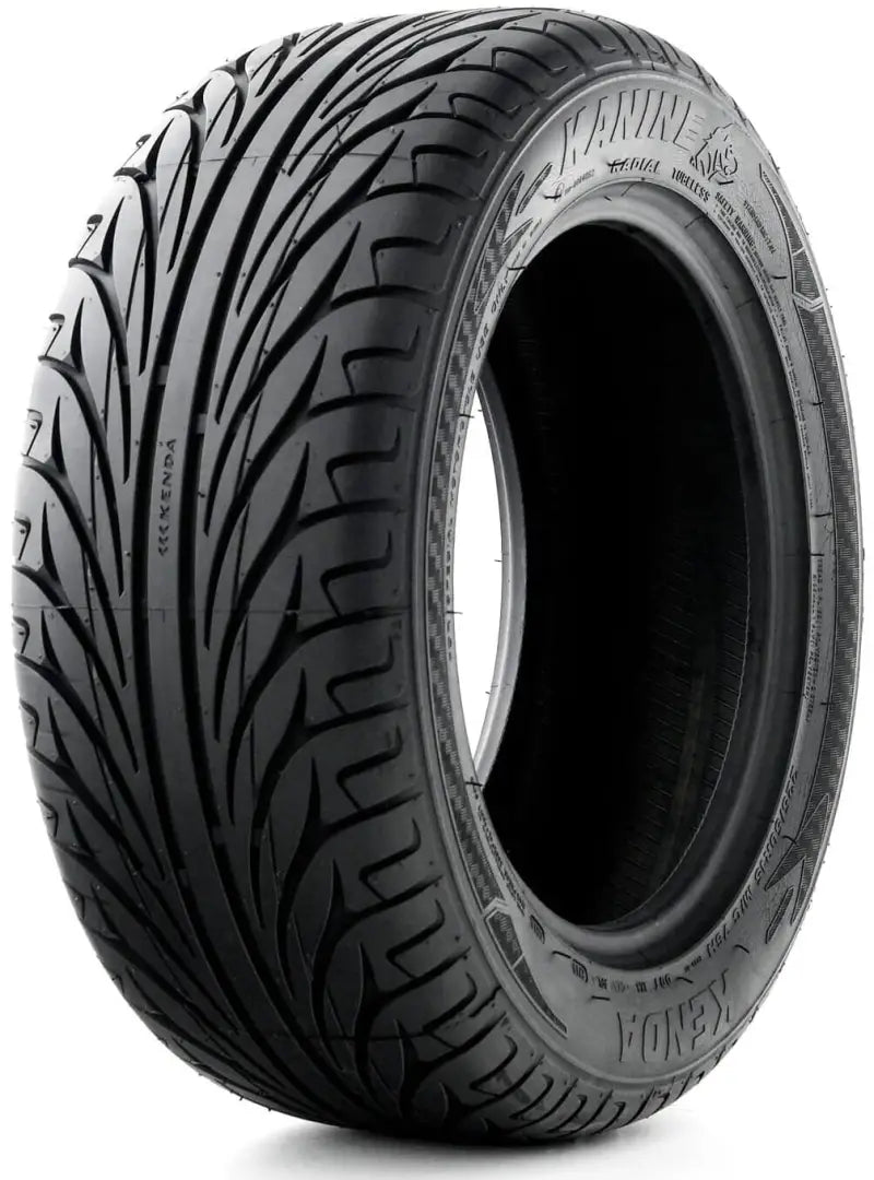 Black performance tire with directional tread for Can-Am Spyder 042015002A1 Kenda Kanine
