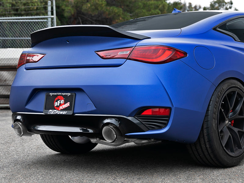 aFe 49-36134NM-C aFe POWER Takeda 2.5in 304 SS CB Exhaust w/ Carbon Fiber Tips 17-19 Infiniti Q60 V6-3.0L (tt)