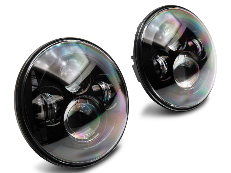 Raxiom J108042 Raxiom 97-18 Jeep Wrangler TJ/JK Axial Series LED Daymaker Headlights- Black Housing (Clear Lens)