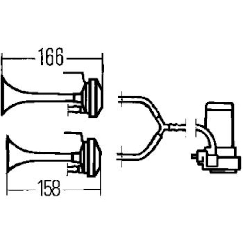 HELLA 003001651 HKA 2-TRUMPET 12V
