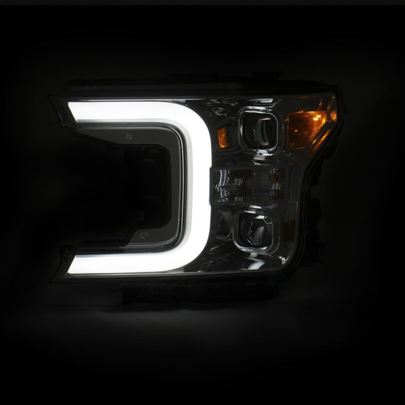 ANZO 111399 ANZO 18-19 Ford F-150 Projector Headlights w/Plank Style Switchback Chrome w/Amber