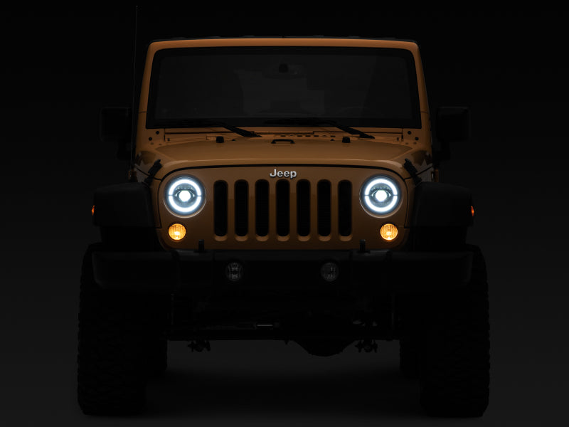 Raxiom J132813 Raxiom 07-18 Jeep Wrangler JK Axial Series LED Headlights- Black Housing (Clear Lens)