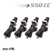 BLOX Racing BXEF-06514.11-550-4 BLOX Racing Eco-Fi Street Injectors 550cc/min w/1/2in Adapter Honda B/D/H Series (Set of 4)