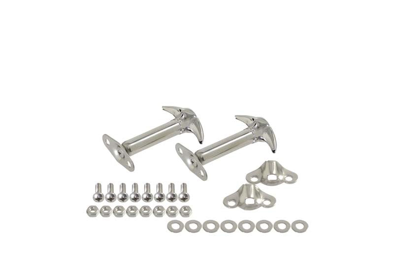 Kentrol 30401 Kentrol 55-95 Jeep CJ/Wrangler YJ Hood Catch Pair - Polished Silver
