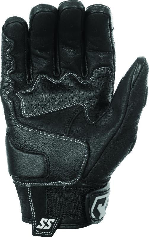 Speed and Strength 892325 Speed and Strength Twist of Fate Leather Gloves Black/White - Small - 892325