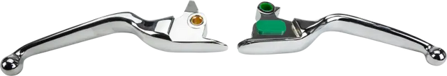 Chrome window handles with colored indicators from the 053572 Smooth Lever Set for easy use