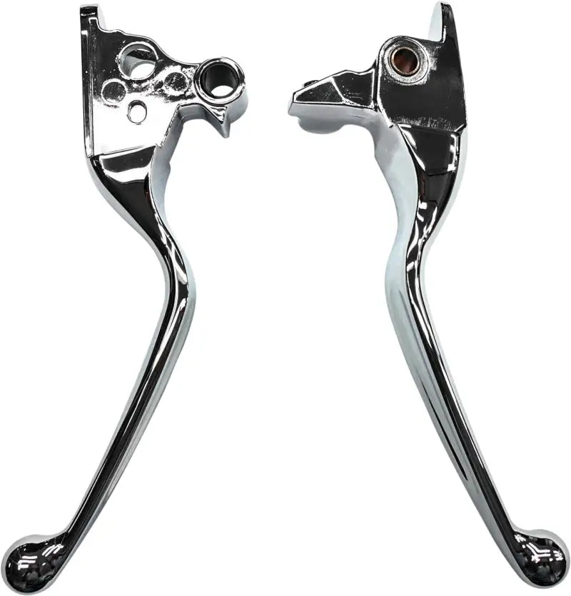 053814 Smooth Lever Set Chrome Flt 08 13 W/Cable Clutch - Custom Levers