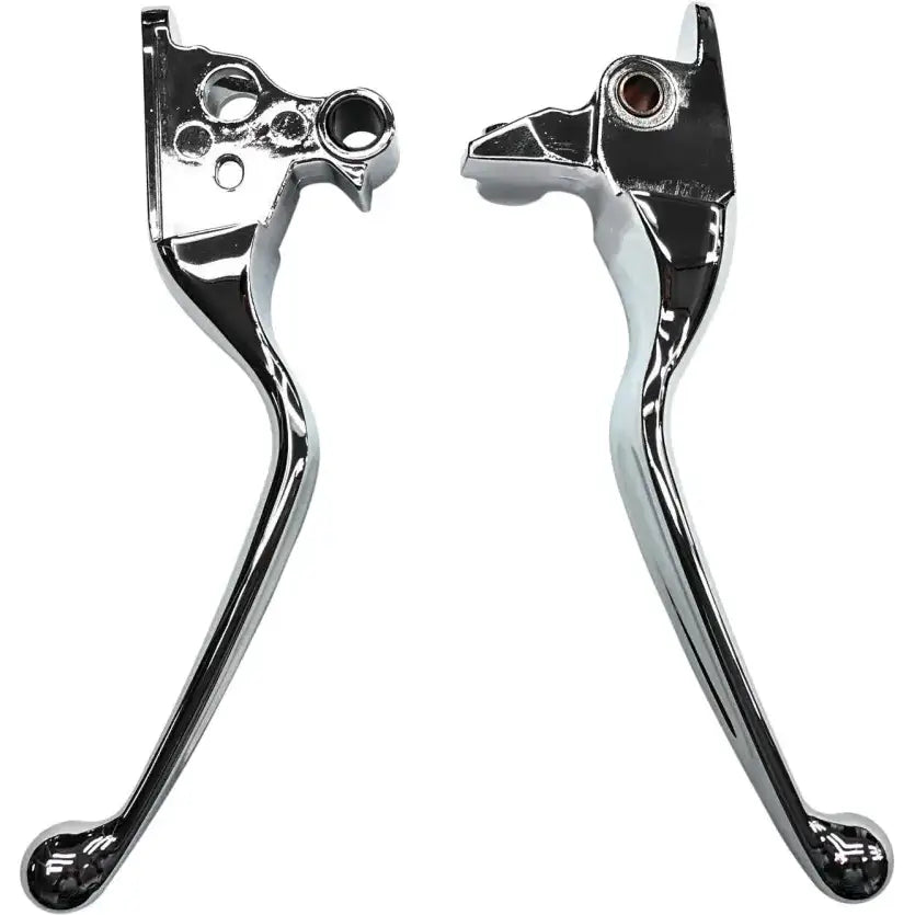 053814 Smooth Lever Set Chrome Flt 08 13 W/Cable Clutch - Custom Levers