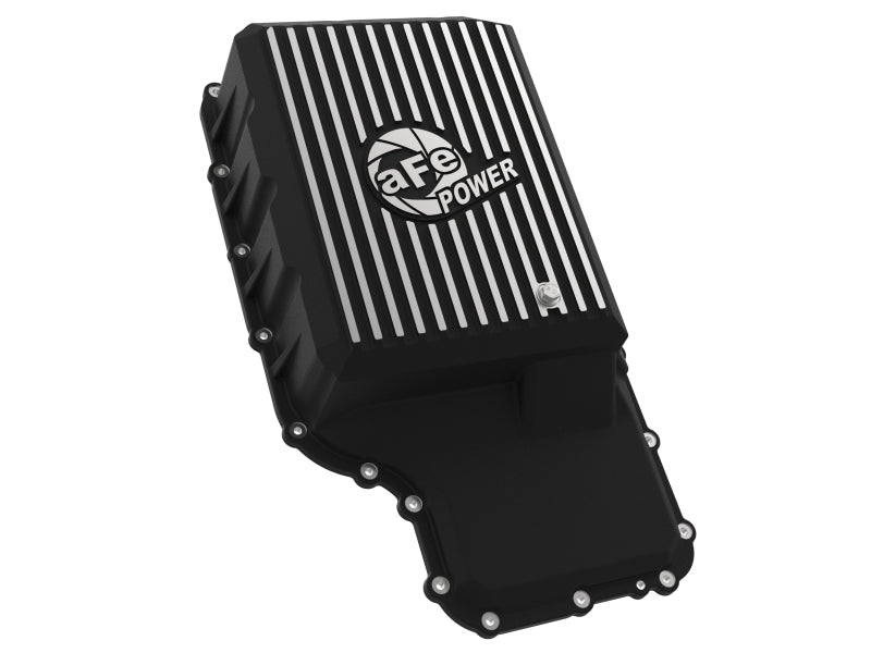 aFe 46-71220B aFe 20-21 Ford Truck w/ 10R140 Transmission Pan Black POWER Street Series w/ Machined Fins