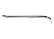 Shiny metal tool with curved ends for lower left rear bed molding on 1973-1980 C10 pickup
