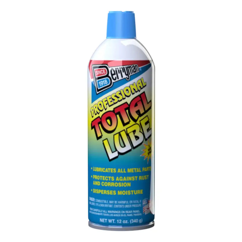 Berryman 0612 Professional Total Lube aerosol can, 12 oz, high-performance rust and corrosion inhibitor lubricates all metal parts.