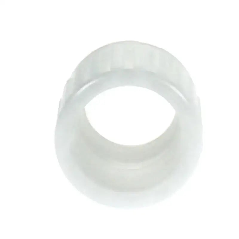 White plastic ring for Pex Nut from Elkhart Supp, fits Pex tubing easily