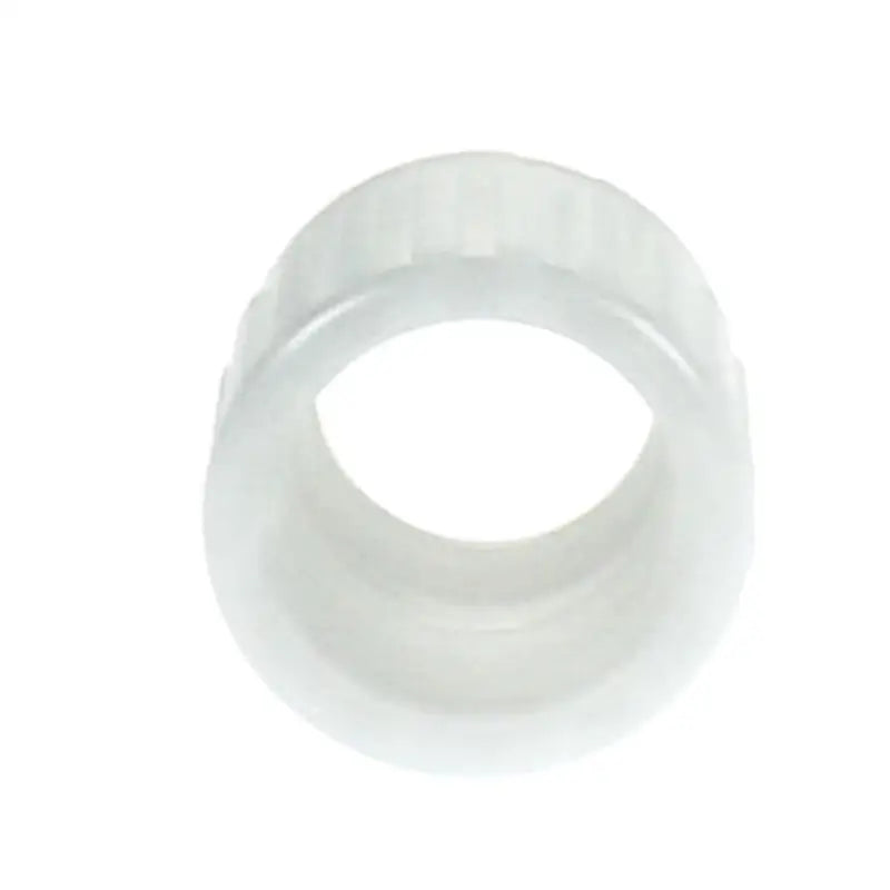 White plastic ring for Pex Nut from Elkhart Supp, fits Pex tubing easily