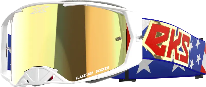 067-12024 EKS Brand Lucid Goggle Usa Stars And Stripes Gold Mirror Lens - Eyewear