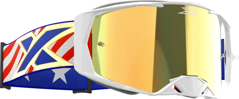 067-12024 EKS Brand Lucid Goggle Usa Stars And Stripes Gold Mirror Lens - Eyewear