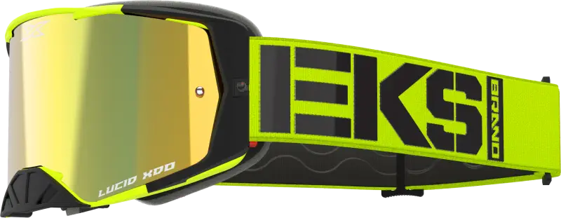 067-12040 EKS Brand Lucid Caliber Goggle Flo Yellow Gold Mirror Lens - Eyewear