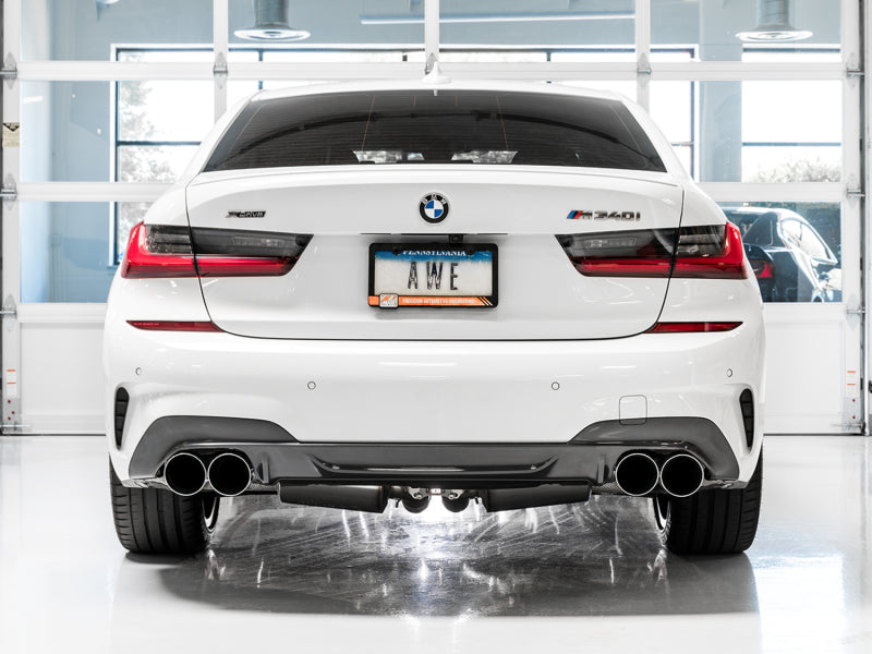 AWE Tuning 3015-42148 AWE Tuning 2019+ BMW M340i (G20) Non-Resonated Touring Edition Exhaust - Quad Chrome Silver Tips