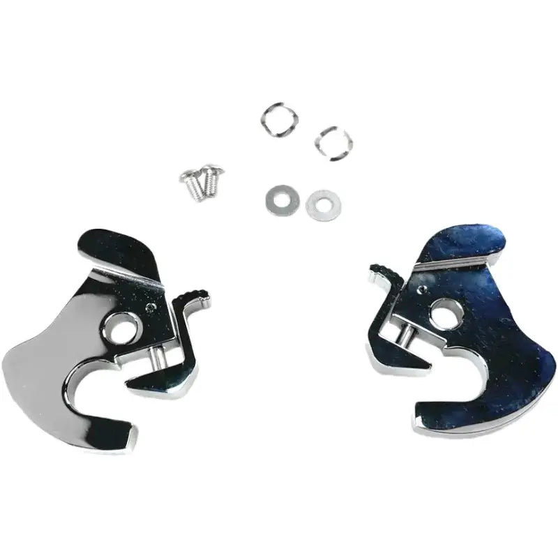 Chrome-plated metal latch hardware from the 086097 Repl Latch Kit for Detachable Side Plates