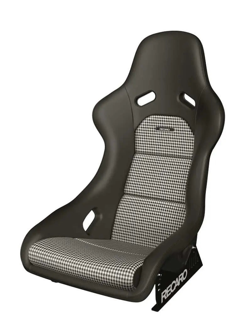 Recaro 087.00.0B25-01 Recaro Classic Pole Position ABE Seat - Black Leather/Pepita Fabric