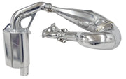 Chrome-plated snowmobile exhaust pipe and muffler with SLP advanced silencing tech