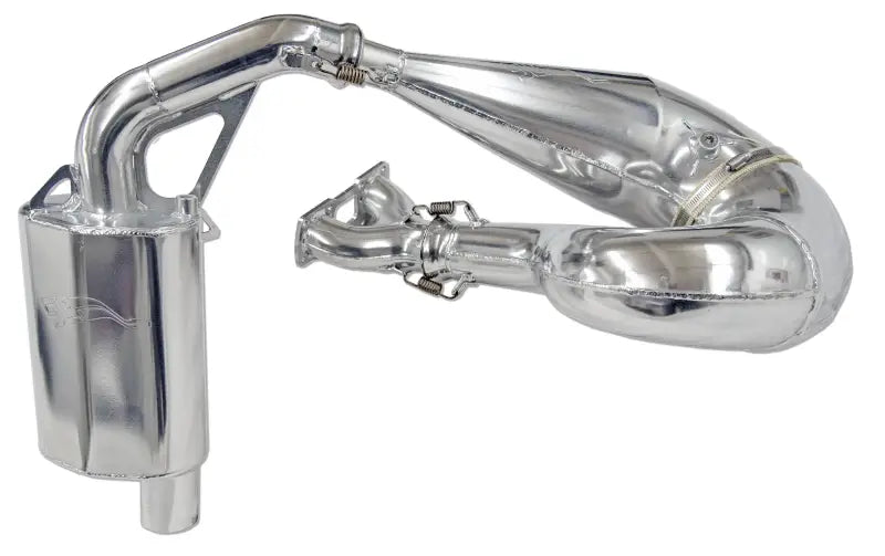 Chrome-plated snowmobile exhaust pipe and muffler with SLP advanced silencing tech