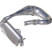 Shiny chrome single pipe expansion chamber and silencer for RV parts & accessories or truck parts