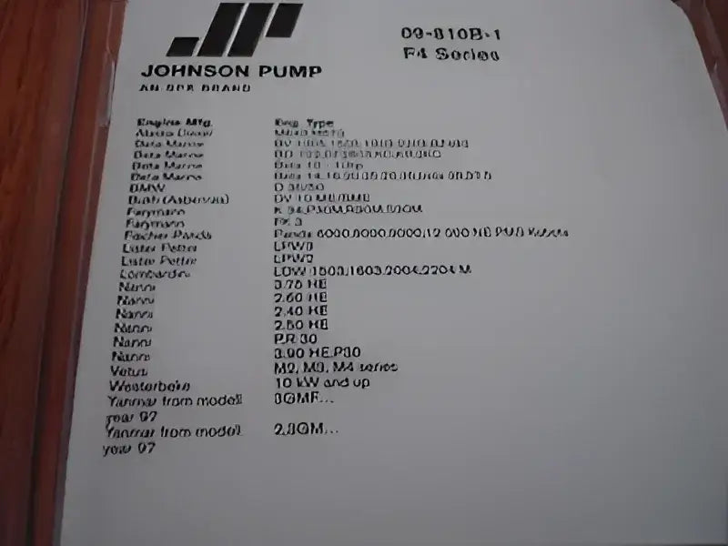 09-810B-1 Johnson Pump Impeller F4 Mc97 Material - Water