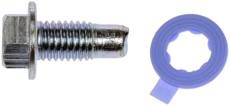 Metal bolt with blue gasket for Dorman Oil Drain Plug, perfect for oil drain replace
