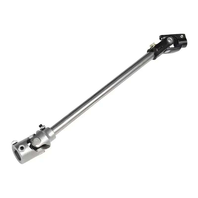 Metal steering shaft with universal joints.