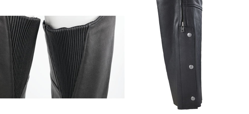 River Road Longhaul Leather Chaps Black - 3XL - 094443