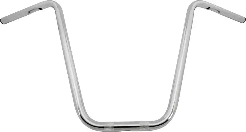 Chrome motorcycle handlebars with 1 inch narrow ape hanger design for custom bikes