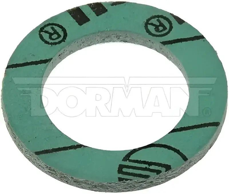 Green gasket with black markings for Dorman oil plug gsk or plug gsk application