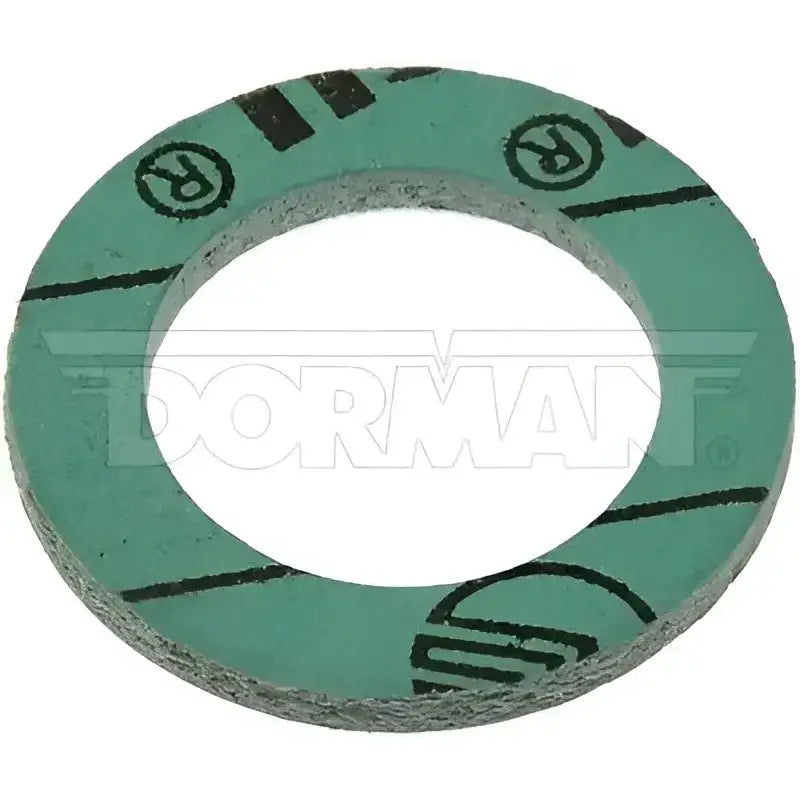 Green gasket with black markings for Dorman oil plug gsk or plug gsk application