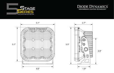 Diode Dynamics SS5 LED Pod Pro - Yellow Driving (Pair) - DD6783P