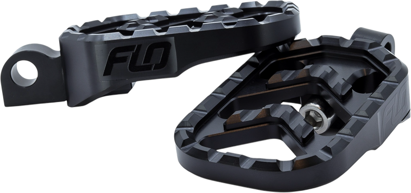 FLO MOTORSPORTS Fluorescent Motorsports Savage Series Footpegs M8 Softail Foot Controls V-800-3Black - Black V-800-3BLK