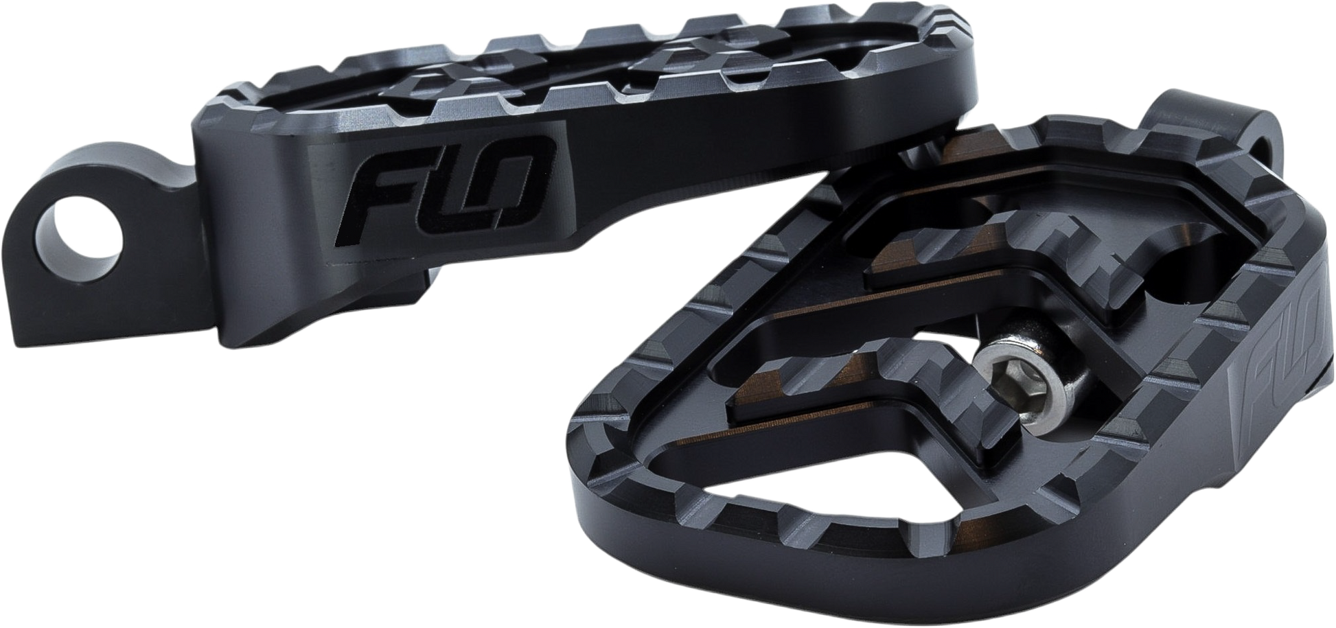 FLO MOTORSPORTS Fluorescent Motorsports Savage Series Footpegs M8 Softail Foot Controls V-800-3Black - Black V-800-3BLK