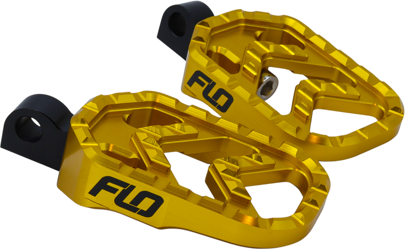 FLO MOTORSPORTS Fluorescent Motorsports Savage Series Footpegs Foot Controls V-800Gold - Gold V-800GLD