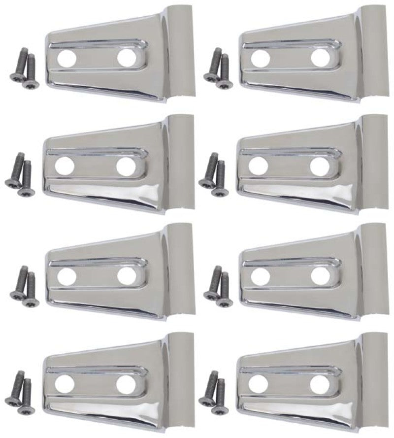 Kentrol 30021 Kentrol 07-18 Jeep Wrangler JK Door Hinge Overlays 8 Pieces 4 Door - Polished Silver