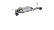 QTP 07-18 Jeep Wrangler 3.6L/3.8L 304SS Screamer Axle Back Exhaust w/4in Tips - 425007