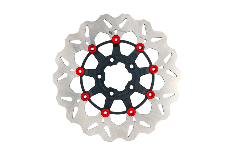 Gbrakes Wave Colored Brake Rotors Gbdu074 - Black Red Rotor 11.8 Floating FR Buttons