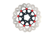 Gbrakes Wave Colored Brake Rotors Gbdu074 - Black Red Rotor 11.8 Floating FR Buttons