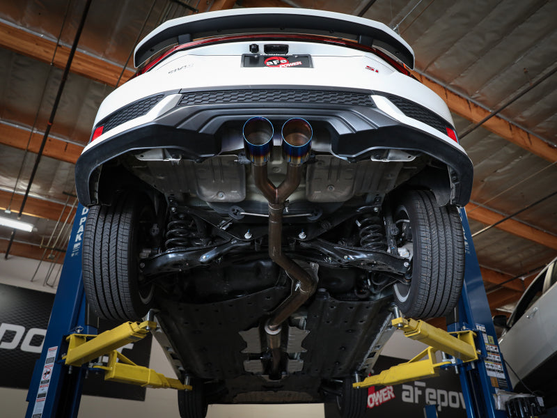aFe 49-36620-L aFe Takeda 2.5in 304SS Cat-Back Exhaust System 17-20 Honda Civic SI Coupe L4-1.5L (t) - BL Flame Tip