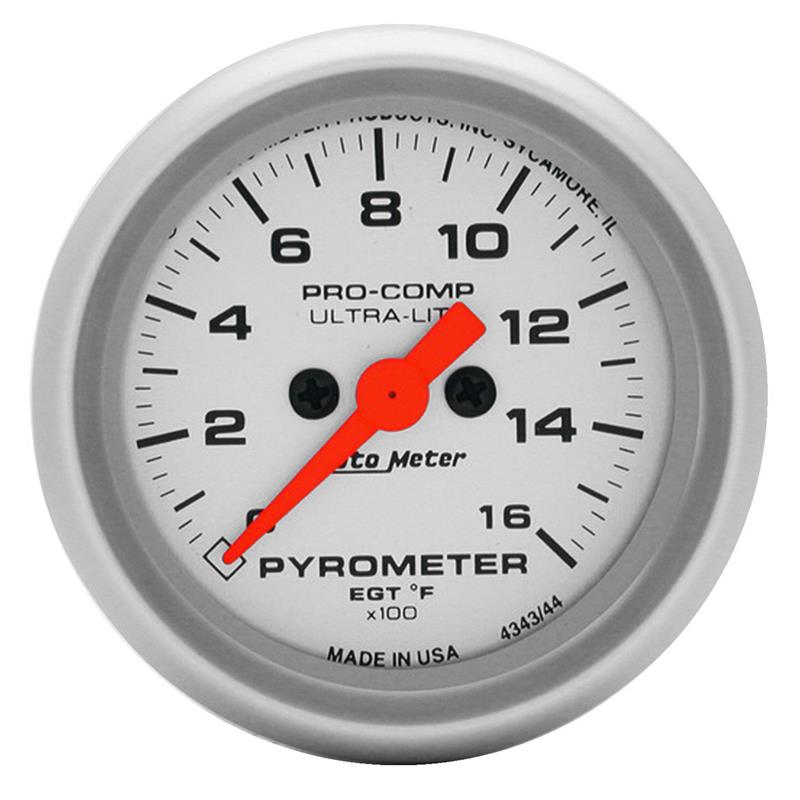 AutoMeter 4344 Autometer Ultra-Lite 52mm 0-1600 Deg F Electronic EGT Kit