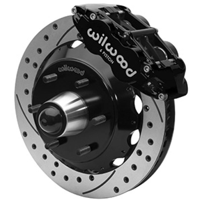 Wilwood 140-16457-D Wilwood 63-87 C10 CPP Spindle FNSL6R Front BBK 13in Drilled/Slotted 6x5.5 BC - Black