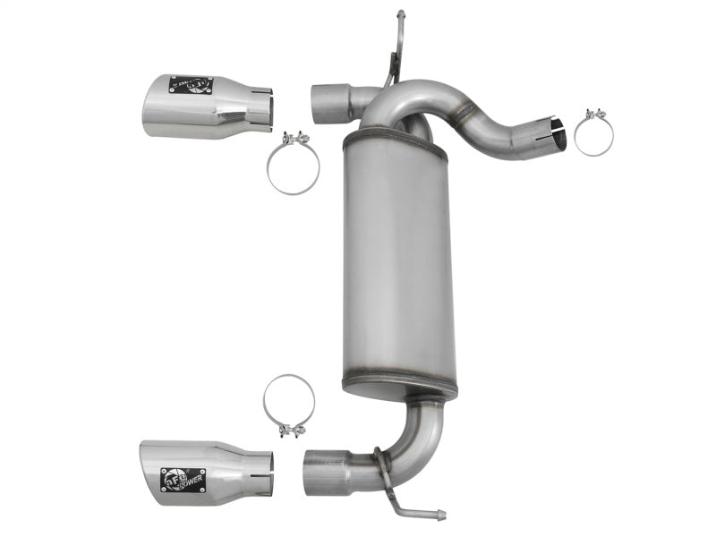 aFe 49-48061-P aFe Rebel Series 2.5in 409 SS Axle-Back Exhaust w/Polished Tips 07+ Jeep Wrangler (JK) V6 3.6L/3.8L