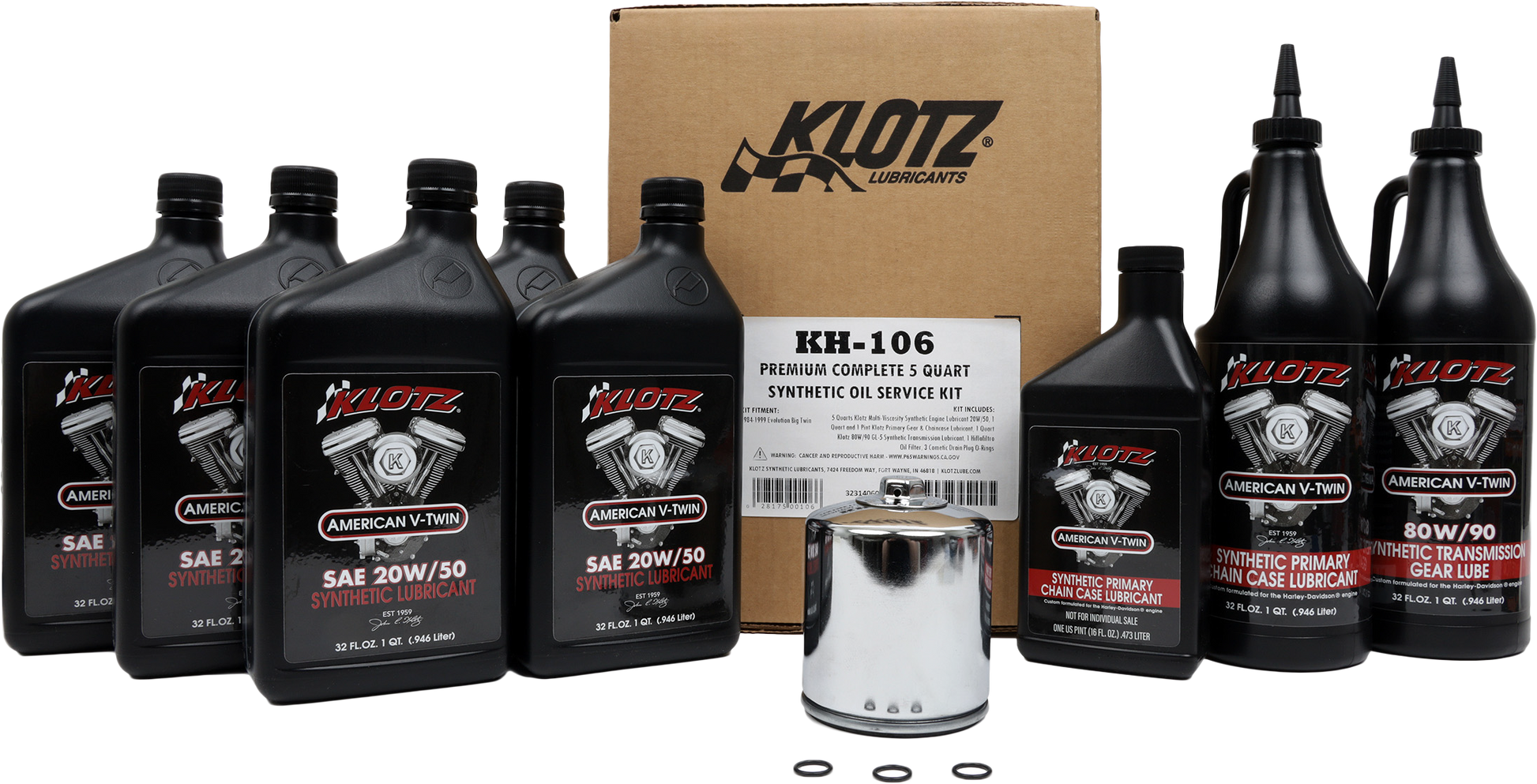 Klotz Premium Complete Synthectic OIL Service KIT 4QT Oil Change Kit KH-106 - Synthetic
