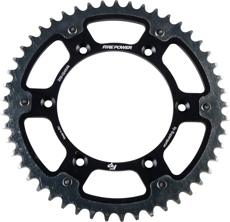 FPH-245-49-BLK Fire Power Rear Sprocket Hybrid 49T Blk/Sil
