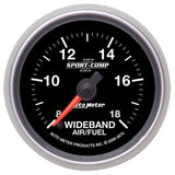 Autometer Sport-Comp II 52mm 8:1-18:1 AFR Wideband Air/Fuel Ratio Analog Gauge - 3670