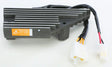 Black regulator rectifier with wires and connectors, meets OEM specifications for rectifier regulator