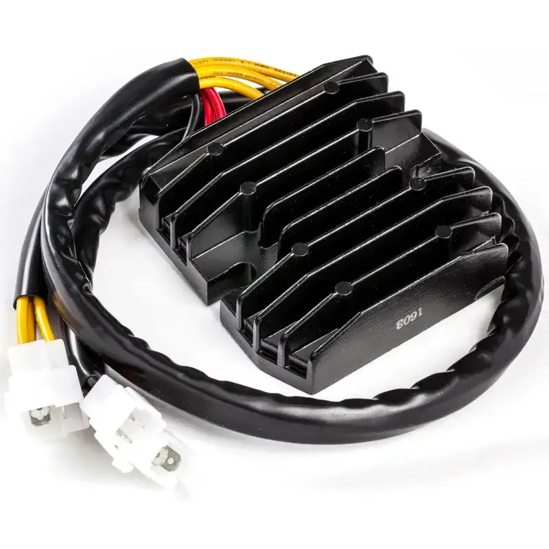 Black finned 10-118H regulator with wiring harness for vehicle’s electrical system